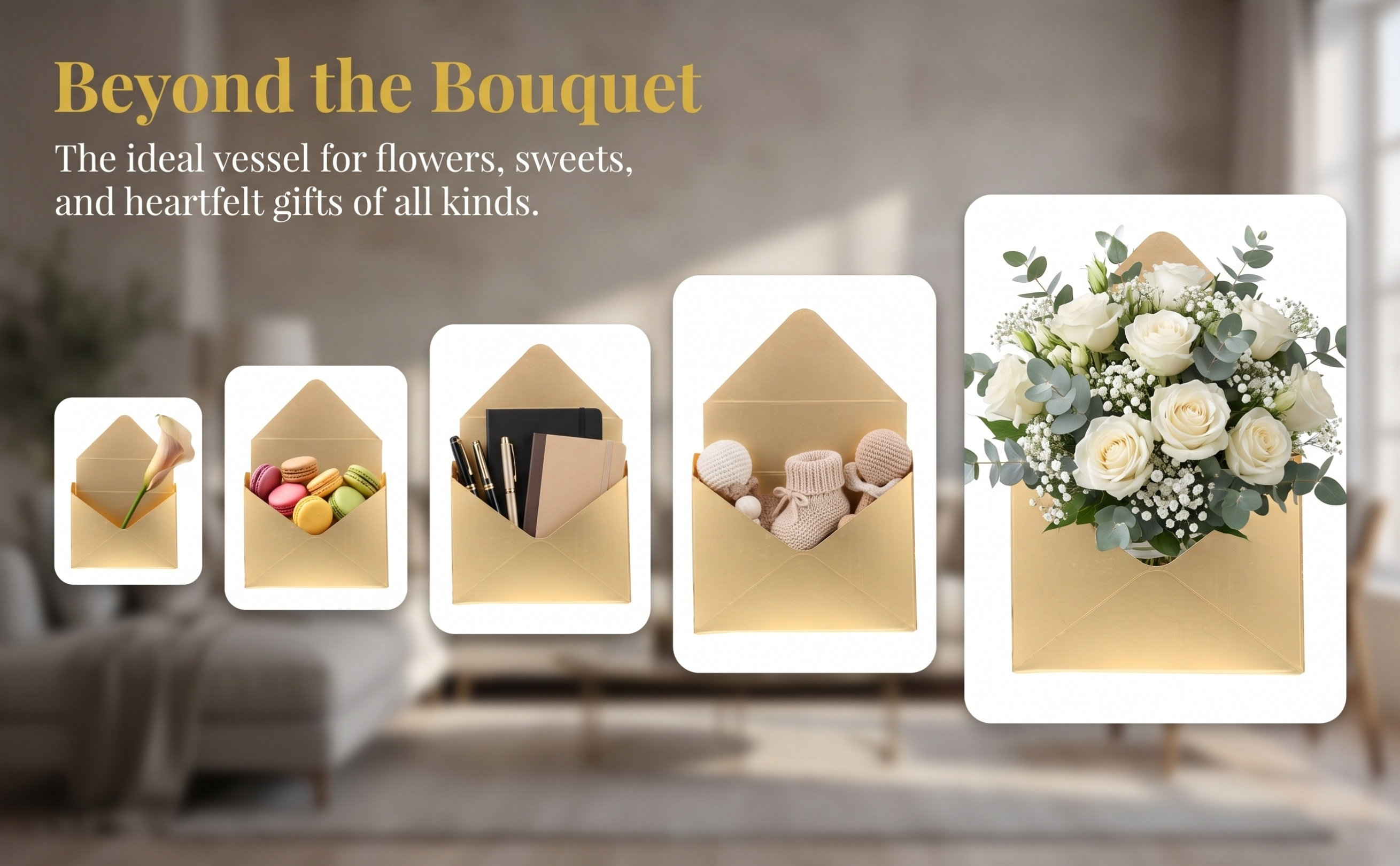 Anda Florist Supply - 2Pcs Flower Packaging Boxes Elegant Envelop