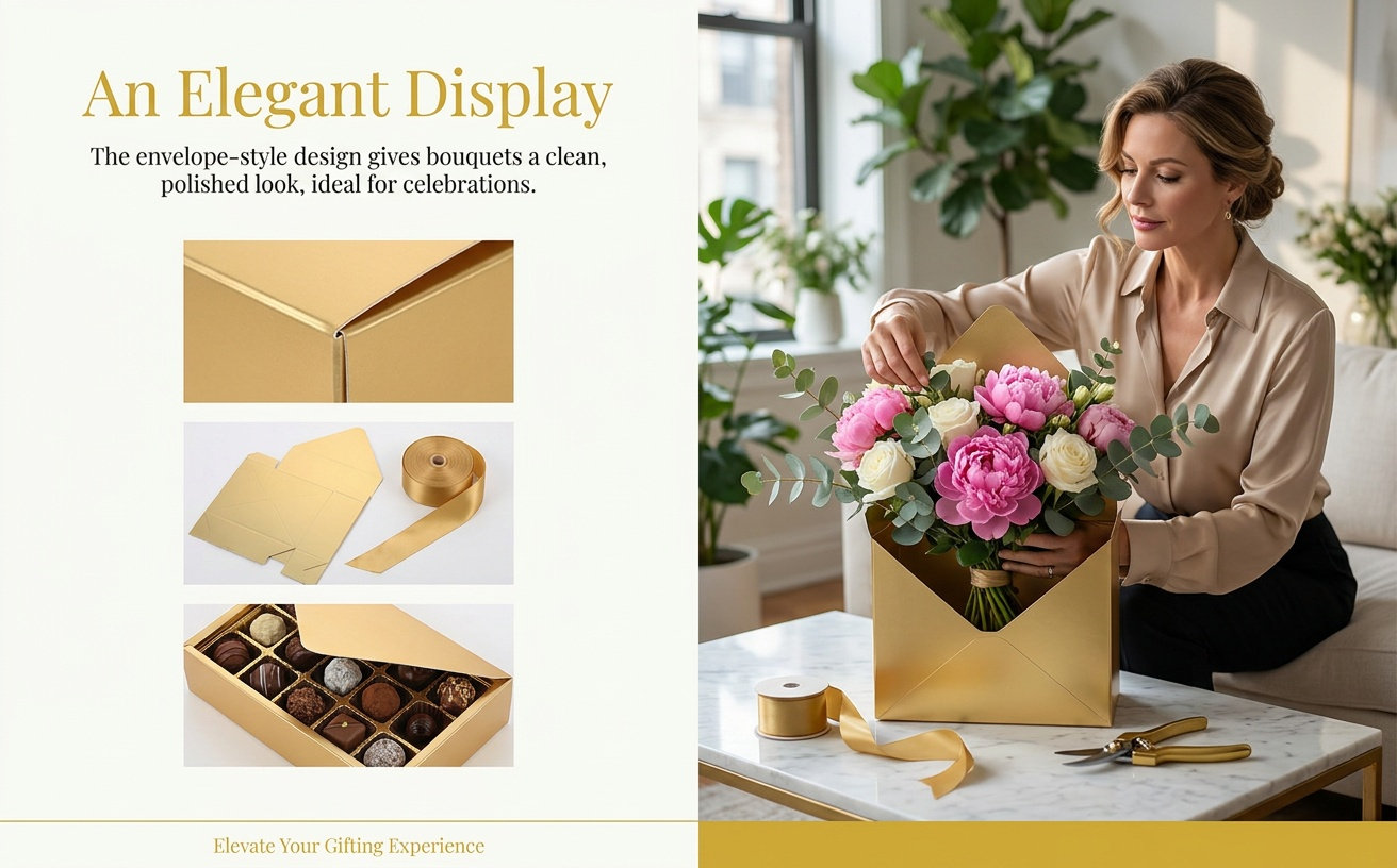 Anda Florist Supply - 2Pcs Envelop Paper Box Flower Packaging